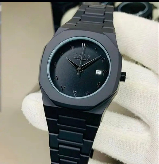 Arabic aura watch with date display